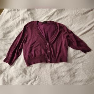 Purple cropped cardigan